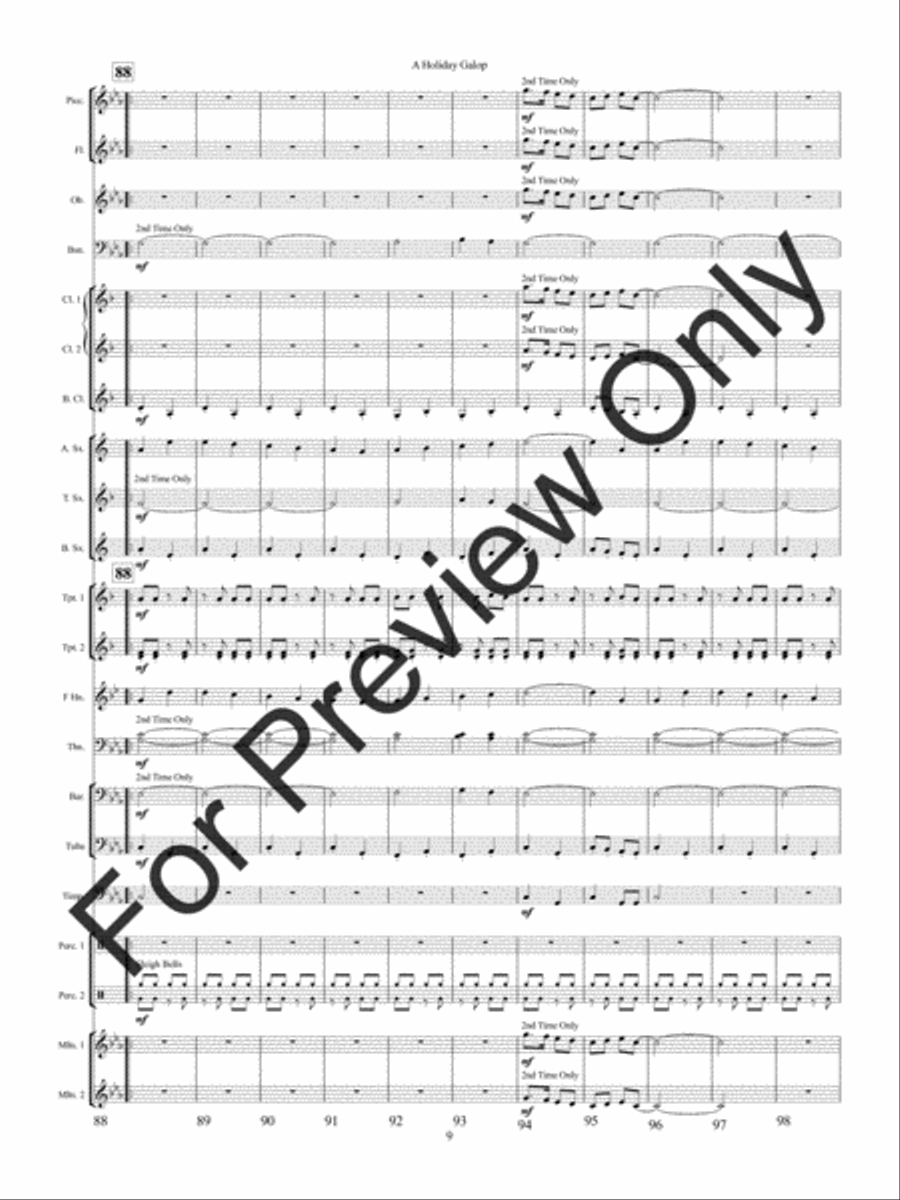 A Holiday Galop (Score) Concert Band scores gallery preview page 12