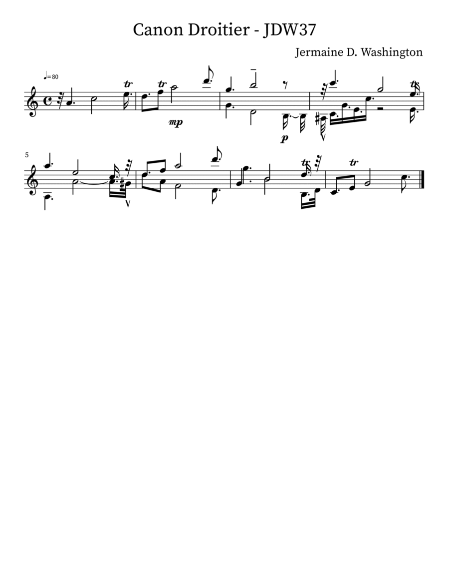 Canon Droitier - JDW37 MH7 Piano scores gallery preview page 1