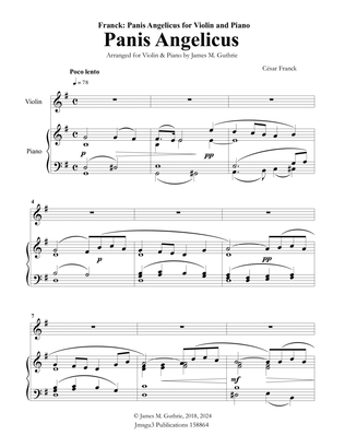 Franck: Panis Angelicus for Violin & Piano