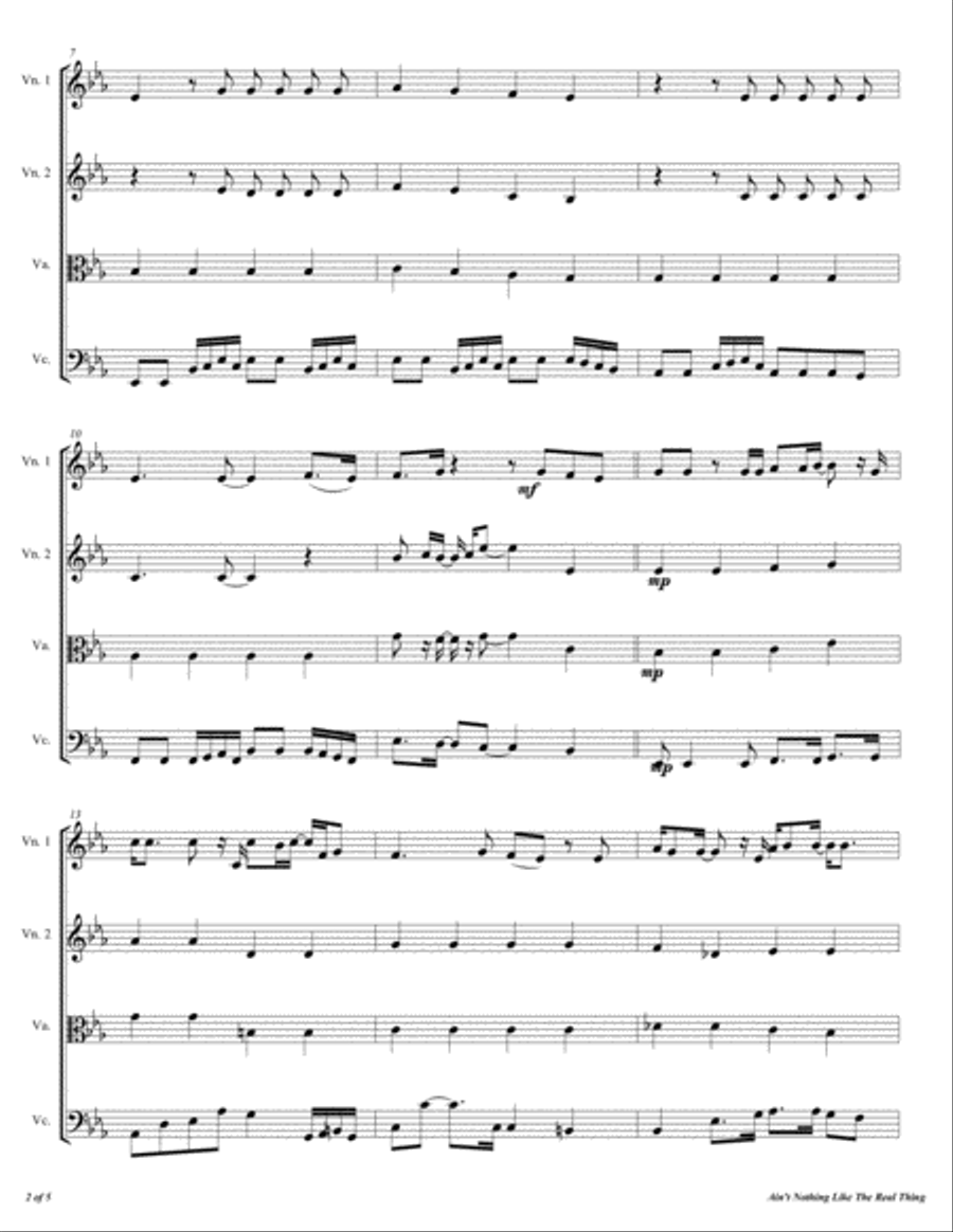 Ain't Nothing Like The Real Thing String Quartet scores gallery preview page 3