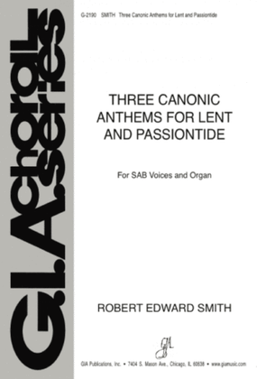 Book cover for Three Canonic Anthems for Lent and Passiontide