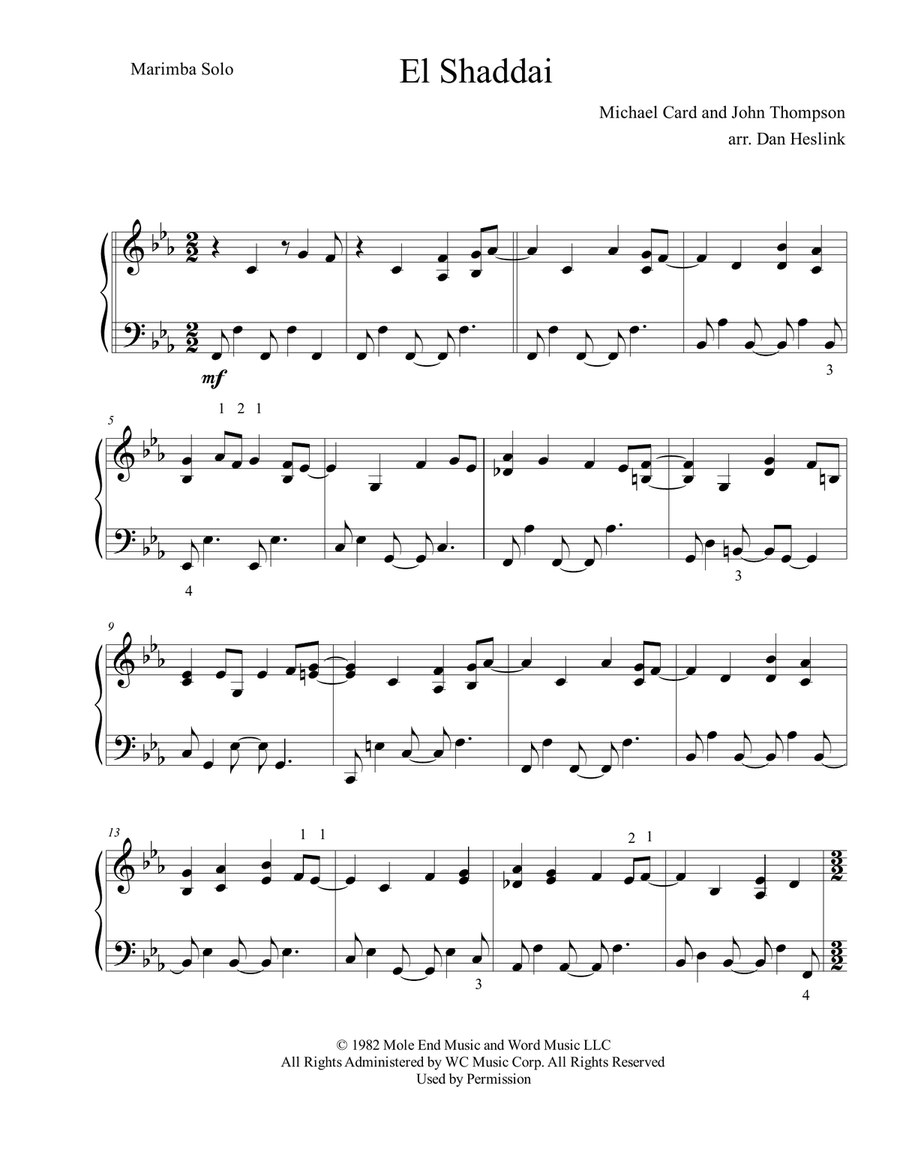 El Shaddai Marimba scores gallery preview page 2