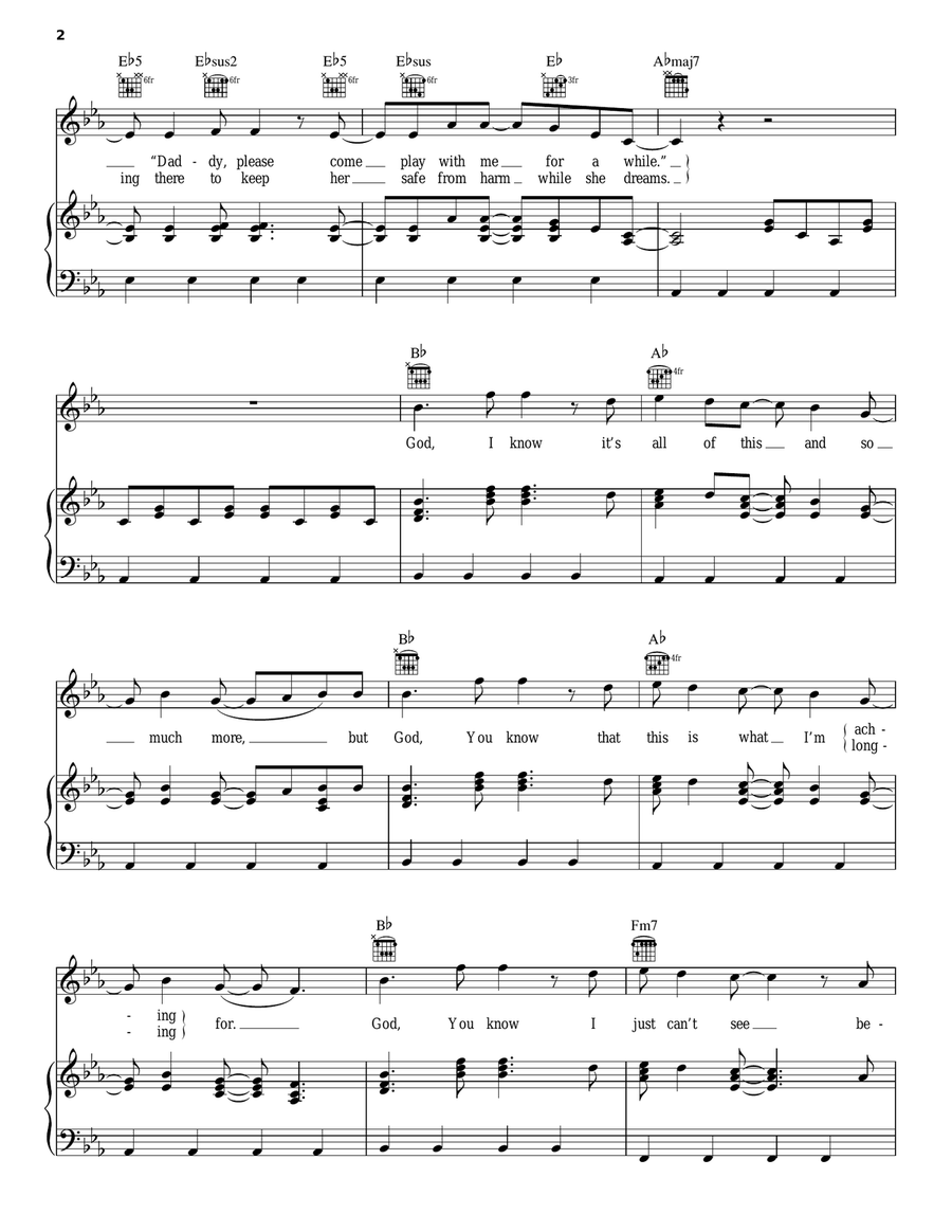 Heaven Is The Face Piano, Vocal, Guitar scores gallery preview page 2