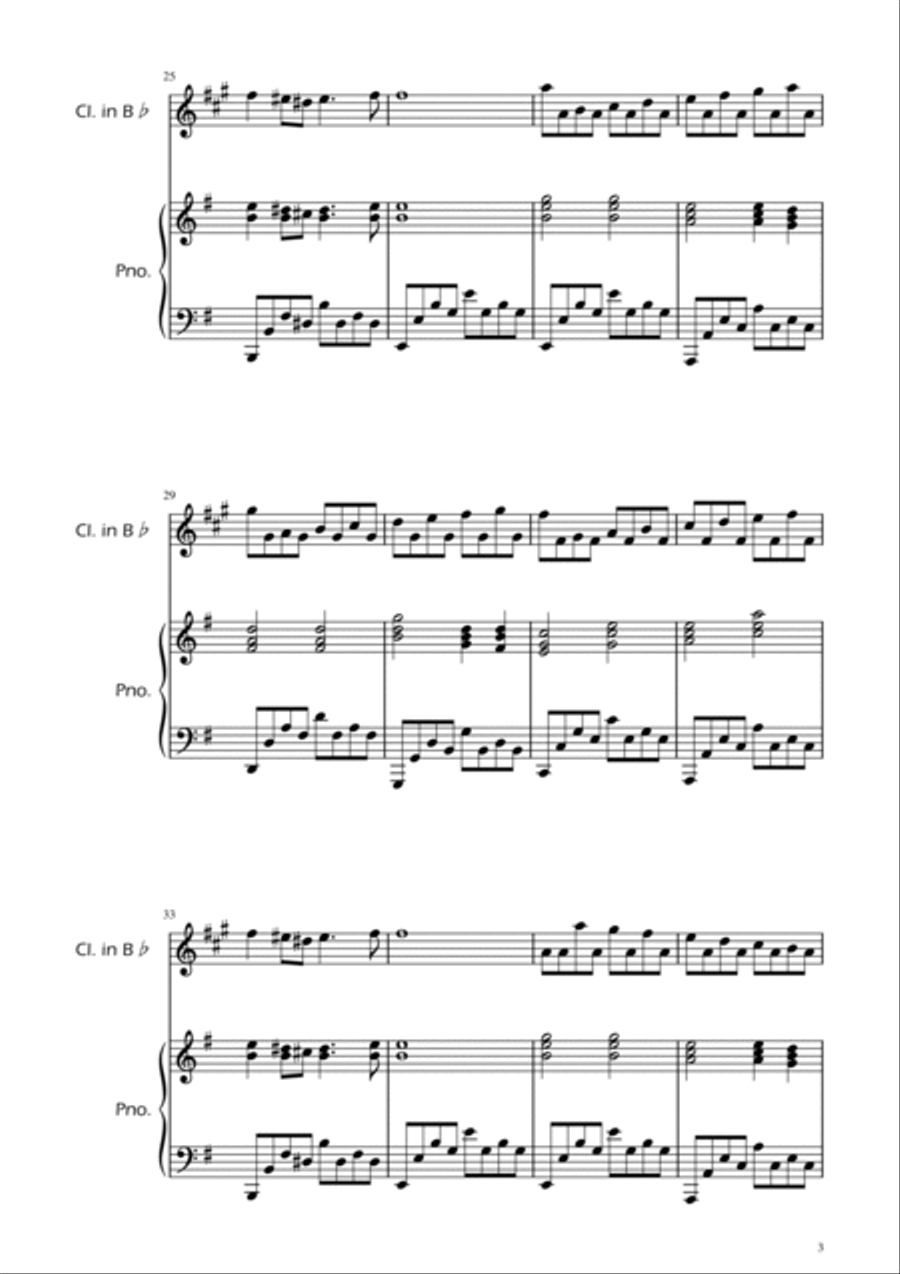 Passacaglia - Handel/Halvorsen - Clarinet Solo w/ Piano Chamber Music scores gallery preview page 3