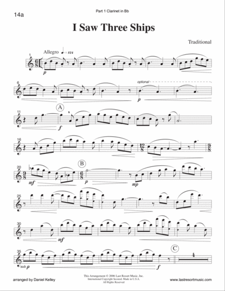 I Saw Three Ships for String Trio (or Wind Trio or Mixed Trio) Piano Trio scores gallery preview page 5