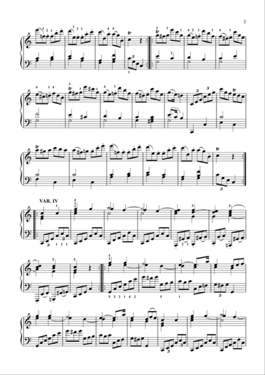Mozart-12 Variations on Ah, vous dirai-je maman, K.265 Piano Solo scores gallery preview page 4