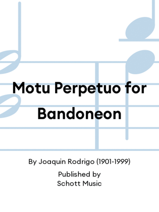 Book cover for Motu Perpetuo for Bandoneon