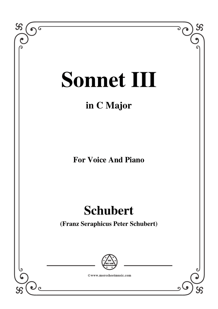 Schubert-Sonnet III,in C Major,for Voice&Piano