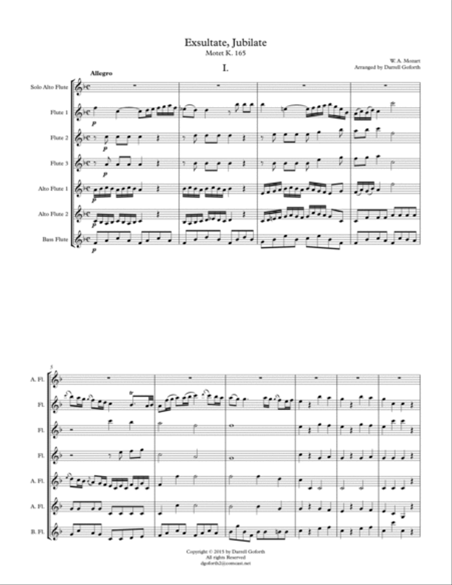 Mozart: Exsultate, Jubilate for Flute Choir Flute Choir scores gallery preview page 2