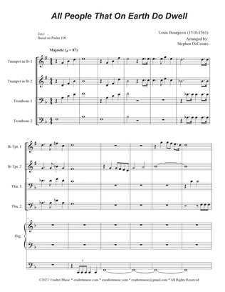 All People That On Earth Do Dwell (Vocal Quartet - (SATB) (Full Score - Alternate) - Score Only