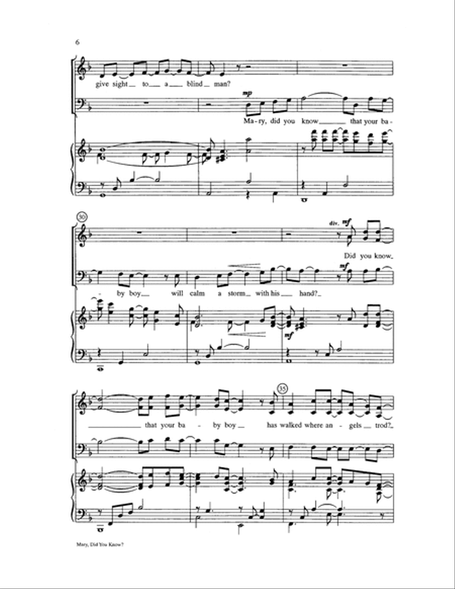 Mary, Did You Know? Choir scores gallery preview page 6