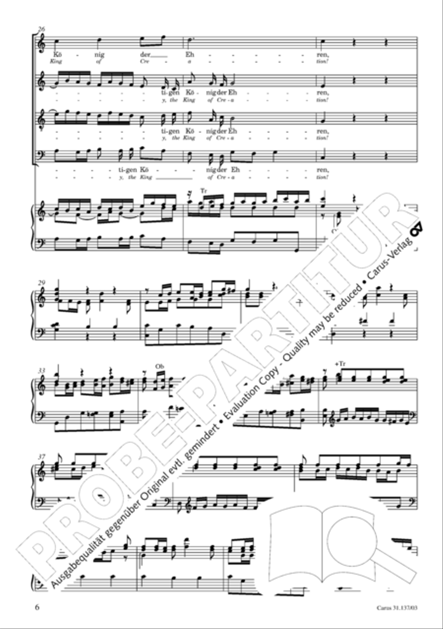 Praise ye, Almighty God, King and our ruler exalted (Lobe den Herren, den machtigen Konig der Ehren) ATB scores gallery preview page 7