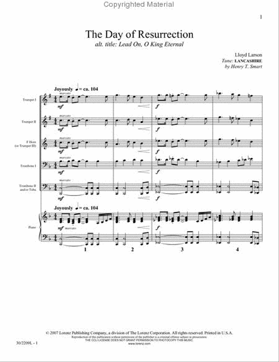 The Day of Resurrection Brass Ensemble scores gallery preview page 2