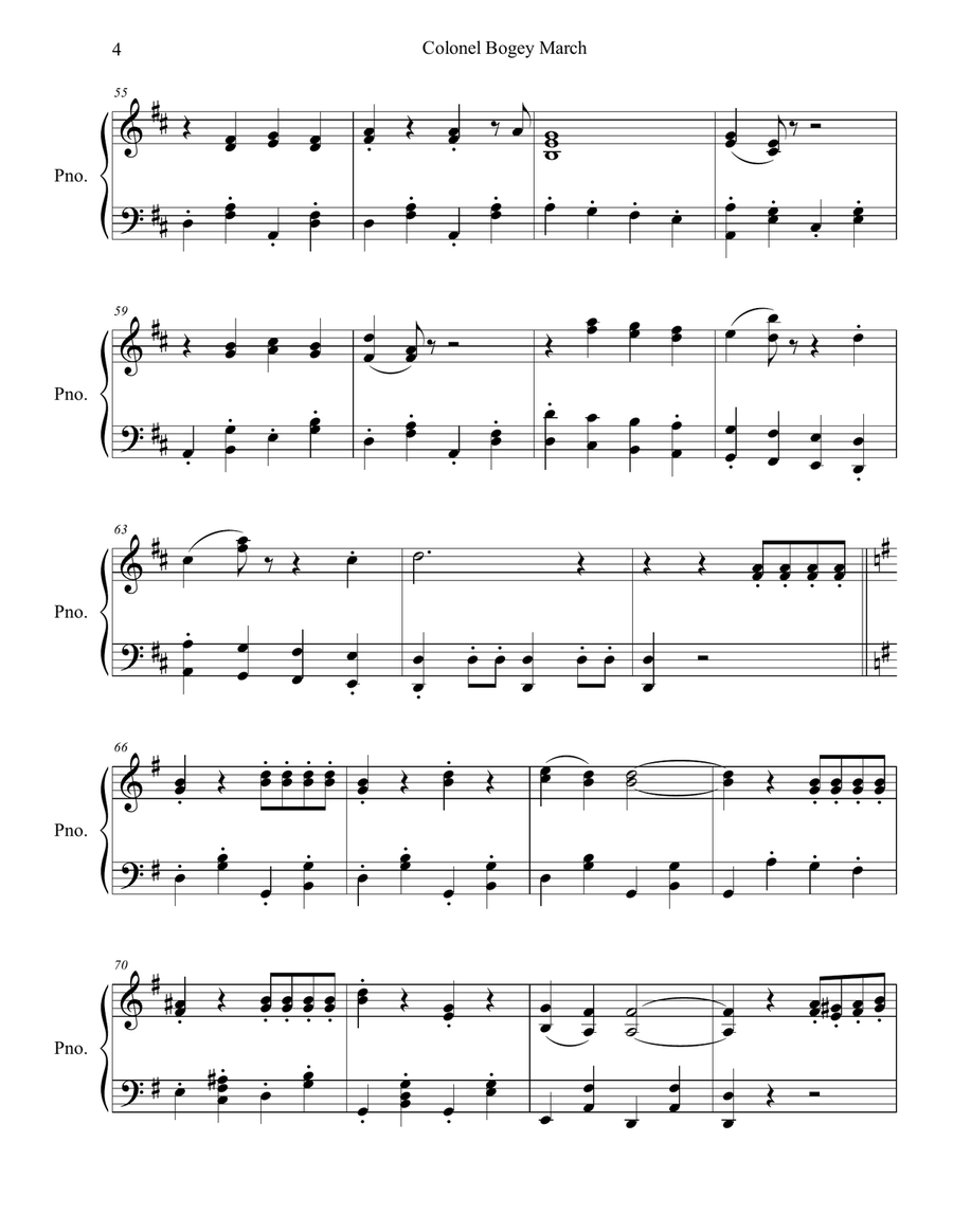 Colonel Bogey March Piano Method scores gallery preview page 4