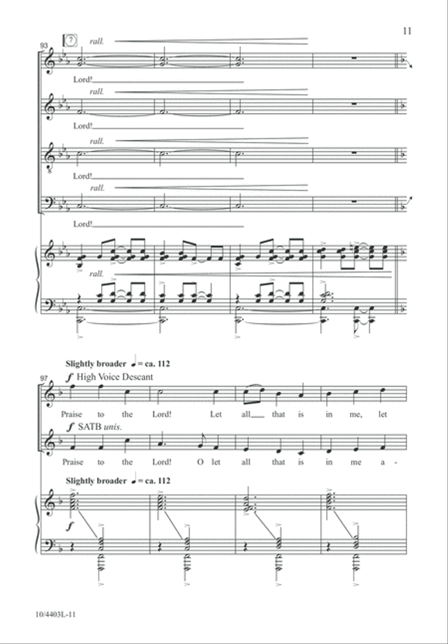Praise to the Lord, the Almighty 4-Part scores gallery preview page 11