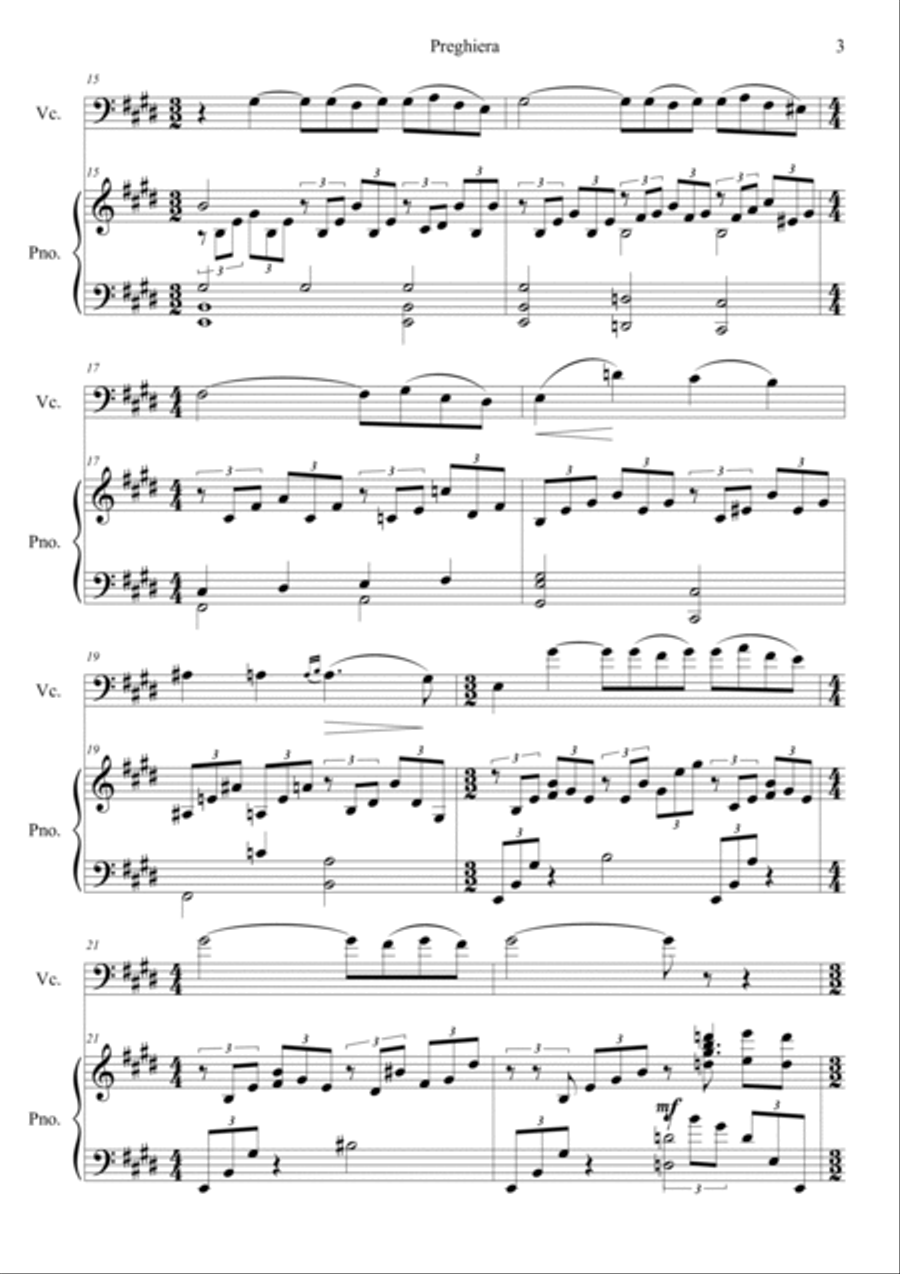 Preghiera (Piano concerto No.2 mov.2) in E Piano scores gallery preview page 3