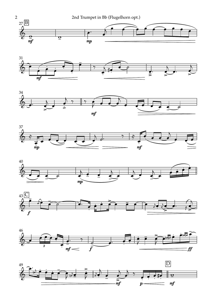 Don't Know Why - Brass Quintet short ver. - 2nd Trumpet in Bb (Flugelhorn opt.) Brass Quintet scores gallery preview page 2
