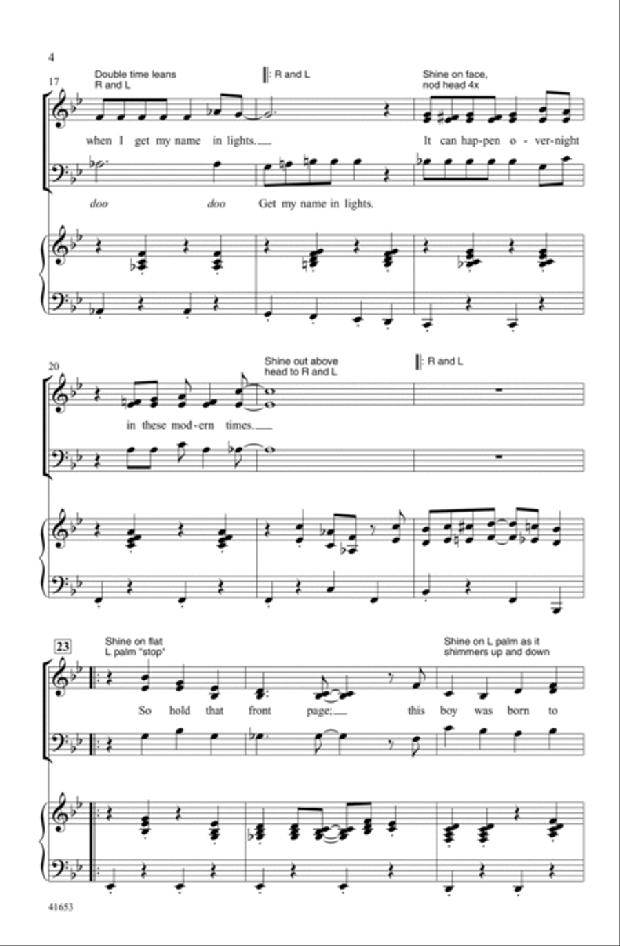 When I Get My Name in Lights Choir scores gallery preview page 3