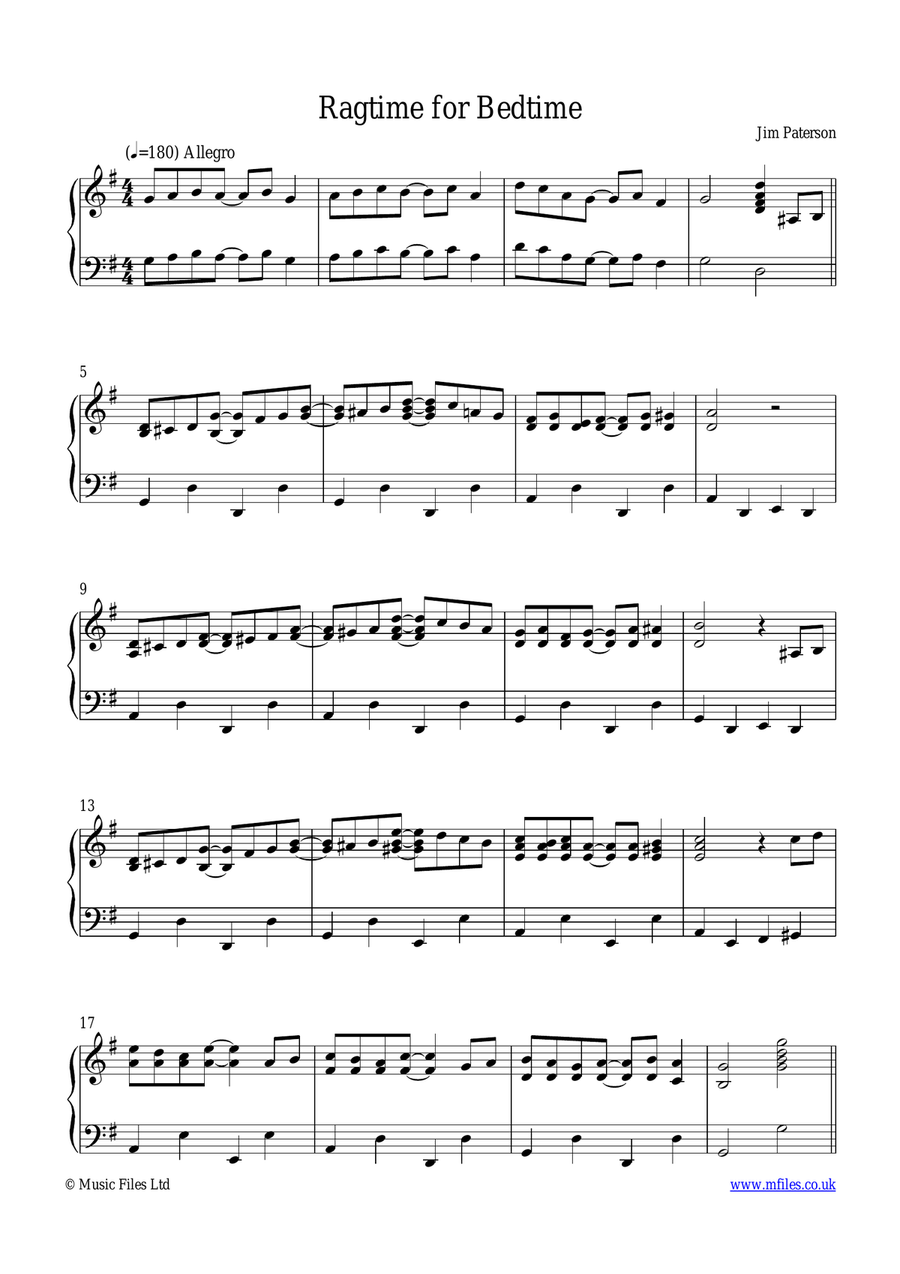 Ragtime for Bedtime - Piano Solo Piano Method scores gallery preview page 1