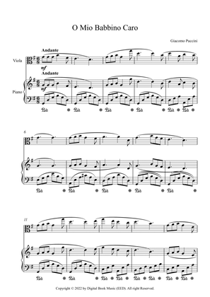 Book cover for O Mio Babbino Caro - Giacomo Puccini (Viola + Piano)