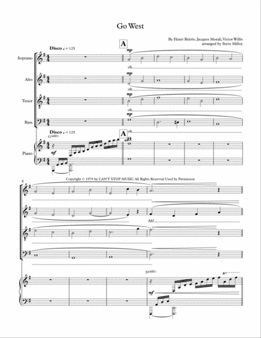 Go West 4-Part scores gallery preview page 1