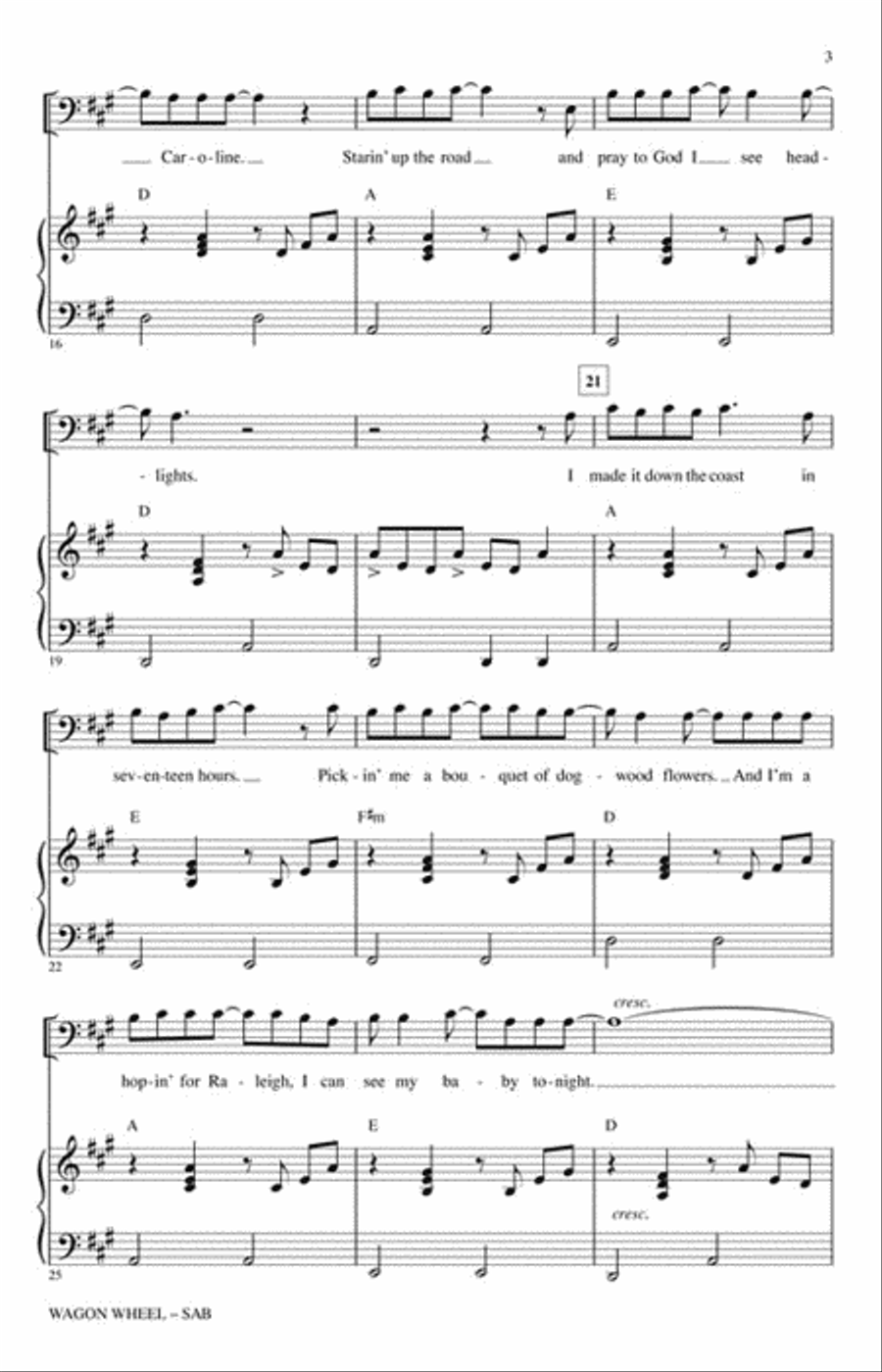 Wagon Wheel 3-Part scores gallery preview page 3