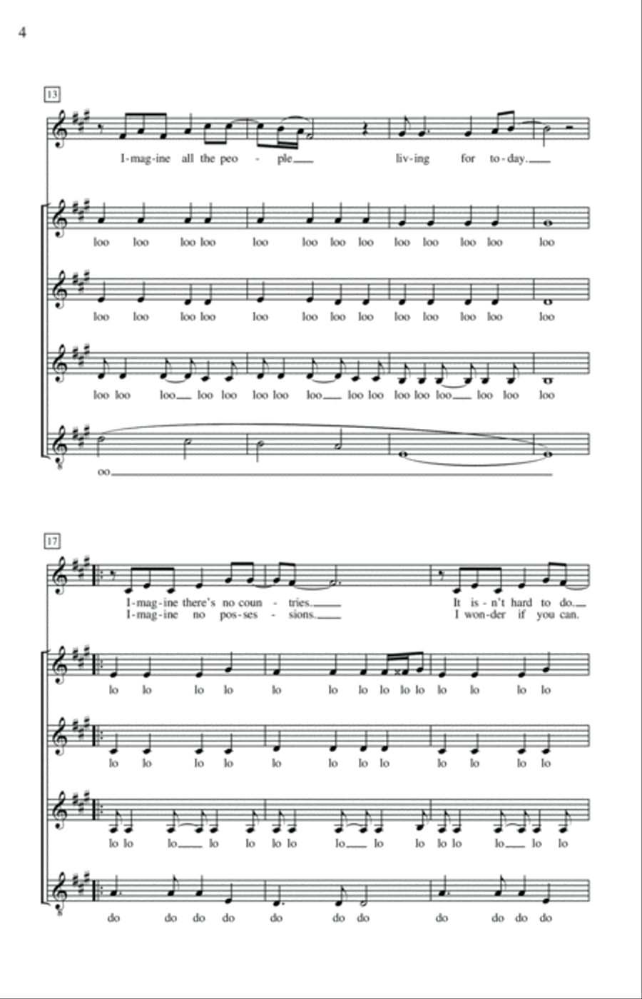 Imagine (arr. Deke Sharon) SSA scores gallery preview page 3