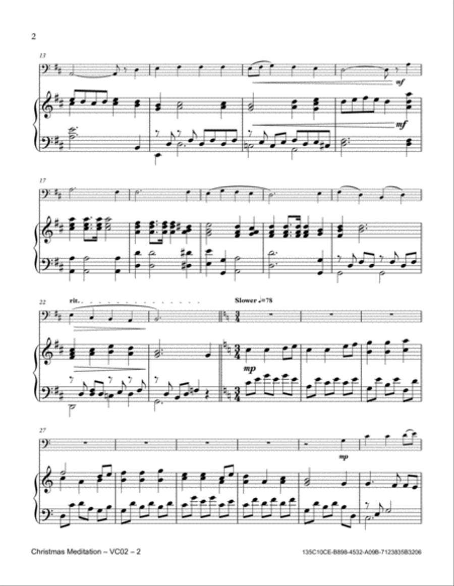 Christmas Meditation Piano scores gallery preview page 2