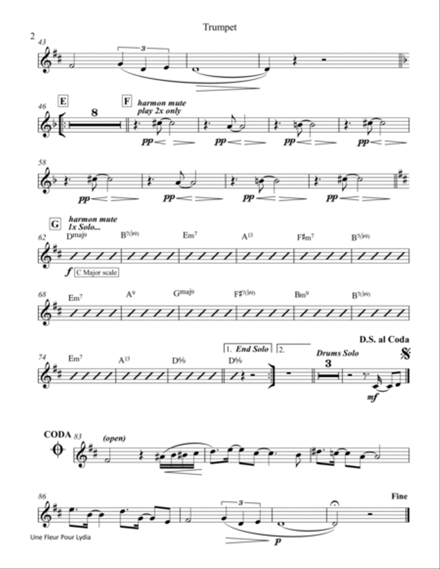 Une Fleur Pour Lydia Jazz Ensemble scores gallery preview page 3
