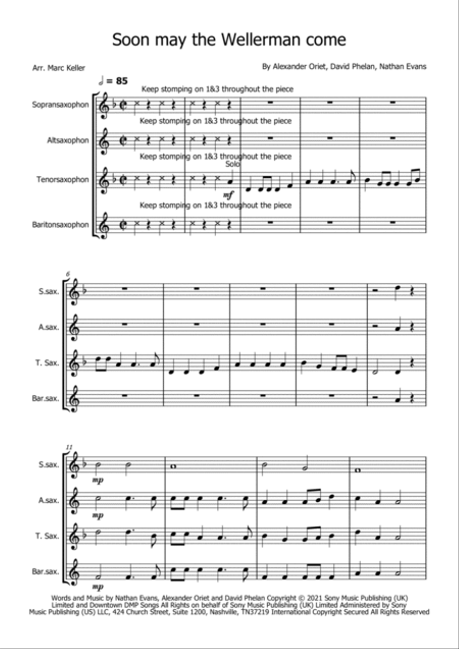 Wellerman Saxophone Quartet scores gallery preview page 3