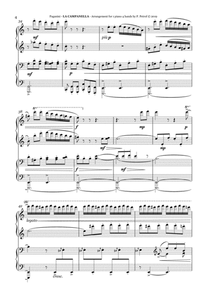 PAGANINI - La Campanella - 1 piano 4 hands, score and parts image number null