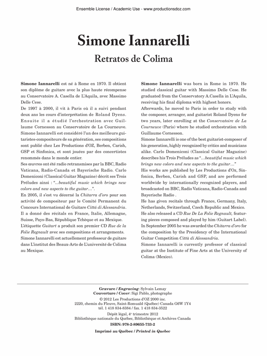 Retratos de Colima Retratos de Colima Classical Guitar scores gallery preview page 1