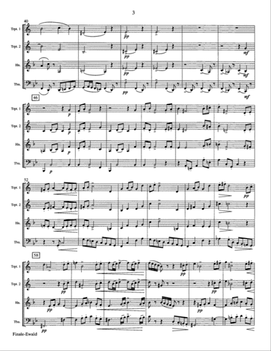 Finale from Symphony for Brass by Ewald Arranged for Brass Quartet Brass Quartet scores gallery preview page 4