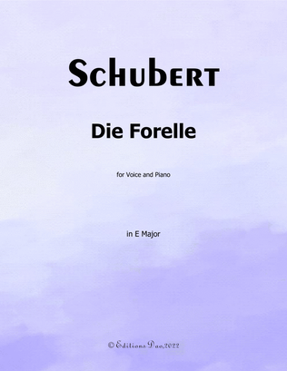 Book cover for Die Forelle, by Schubert, in E Major