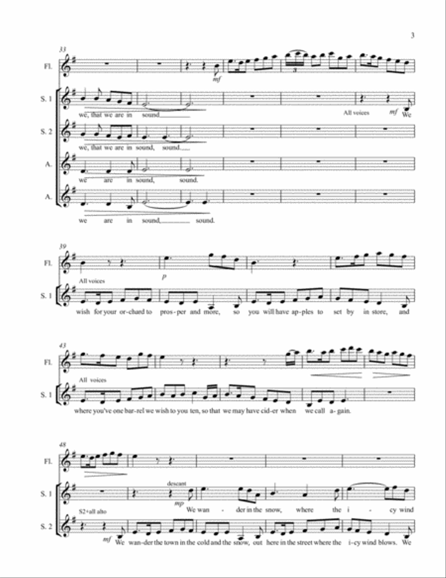 A-Wassail A-Wassailing SSAA scores gallery preview page 3