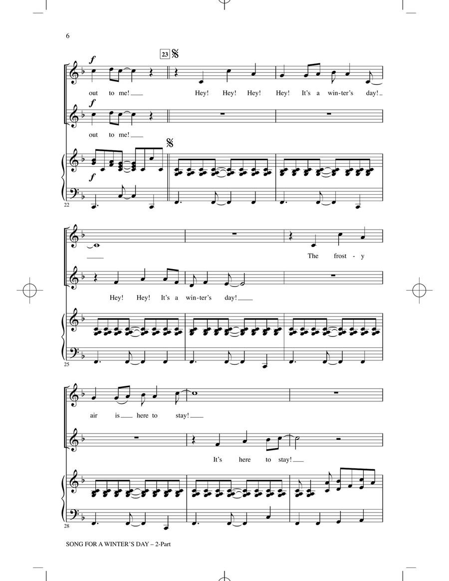 Song For A Winter's Day 2-Part scores gallery preview page 4