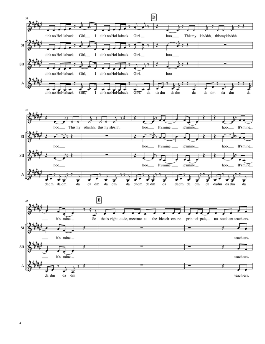 Hollaback Girl Hollaback Girl SSA scores gallery preview page 4