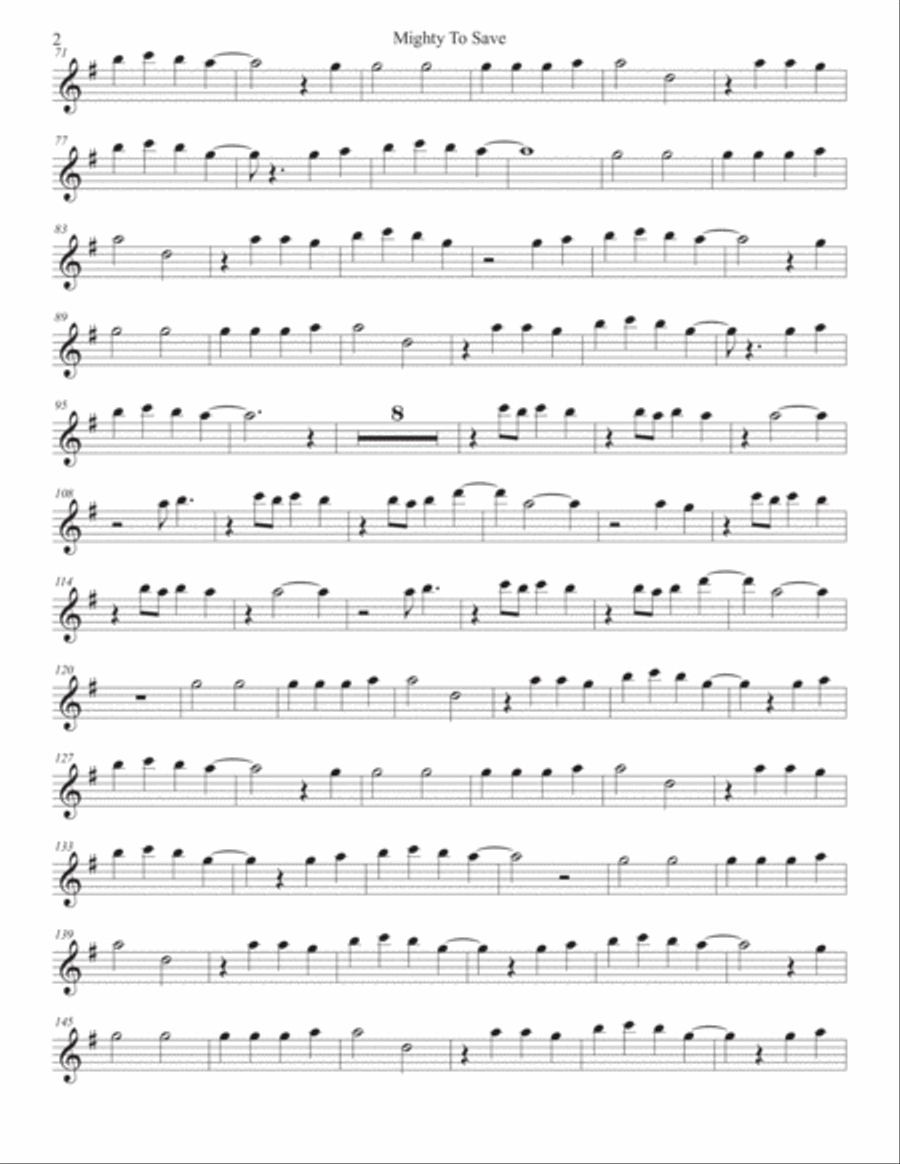 Mighty To Save Mighty To Save Soprano Saxophone scores gallery preview page 2
