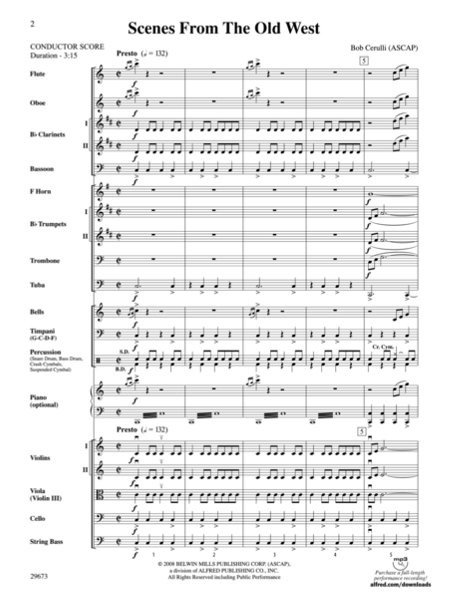 Scenes from the Old West (Score only) Full Orchestra scores gallery preview page 2
