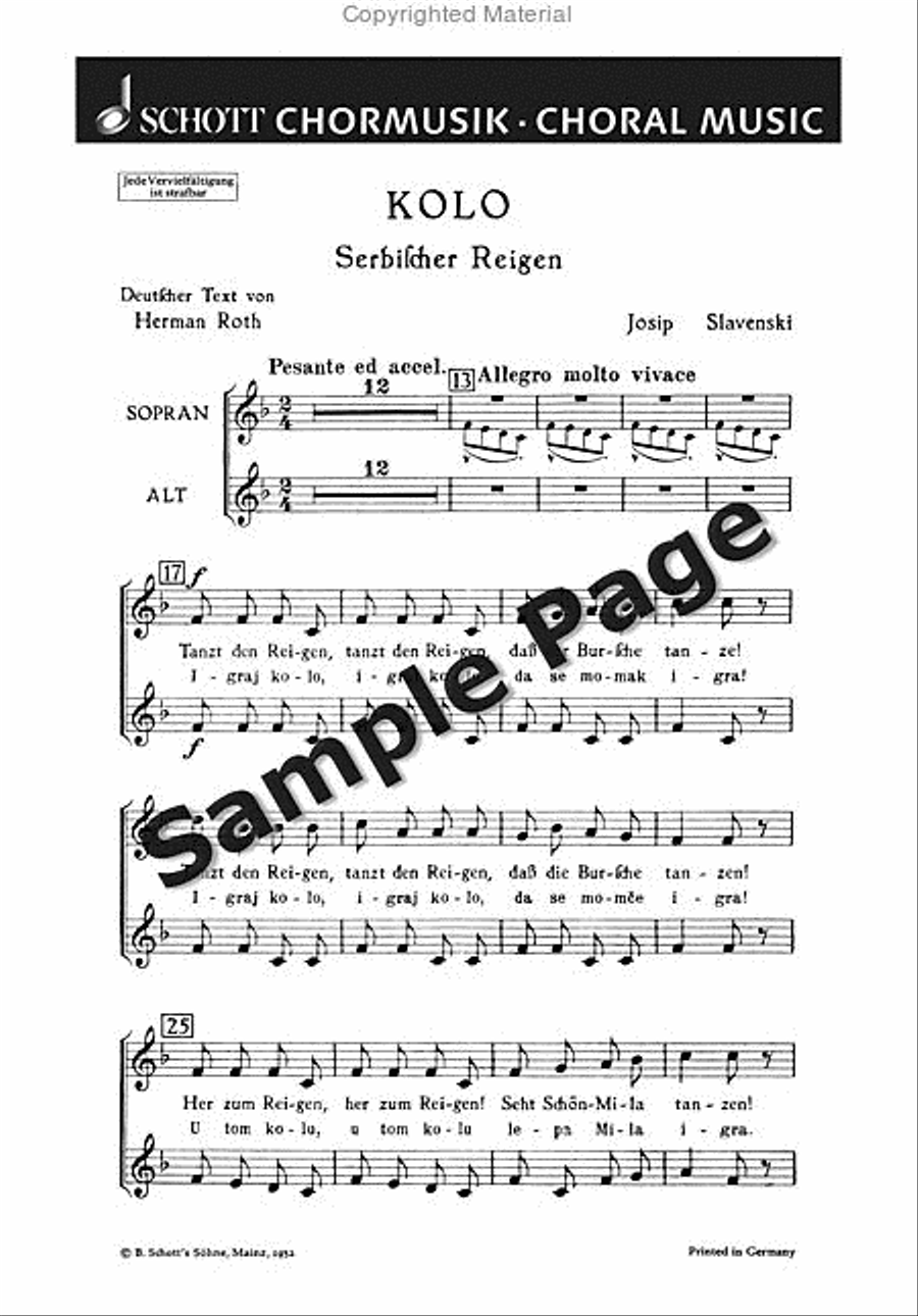 Kolo Choral Score **pop**