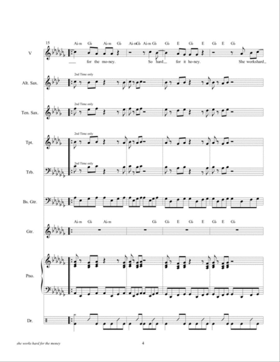 She Works Hard For The Money Small Ensemble scores gallery preview page 6