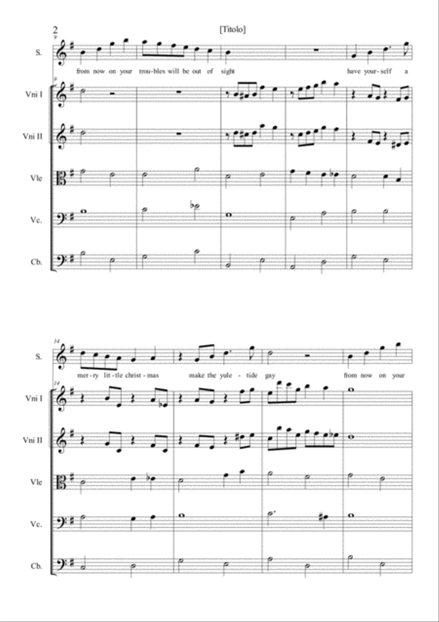 Have Yourself A Merry Little Christmas from MEET ME IN ST. LOUIS String Quartet scores gallery preview page 2