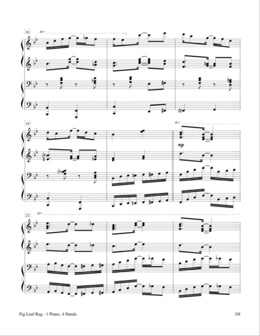 Fig Leaf Rag (1 Piano, 4-Hands Duet) Piano Method scores gallery preview page 3