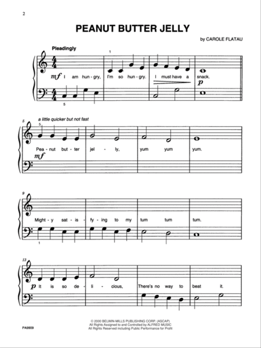 Peanut Butter Jelly Easy Piano scores gallery preview page 2