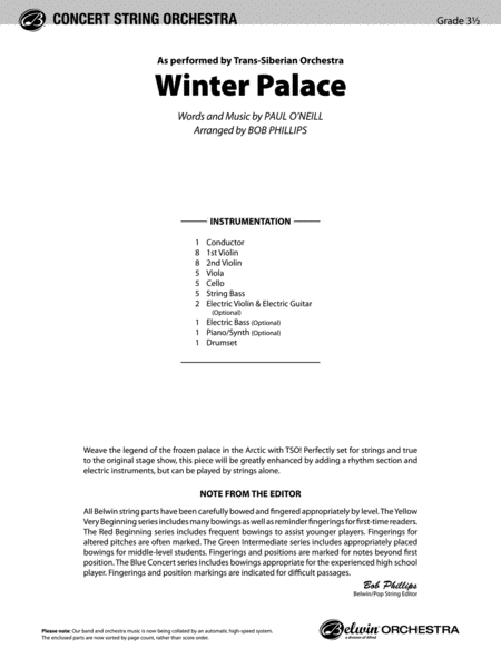 Winter Palace: Score