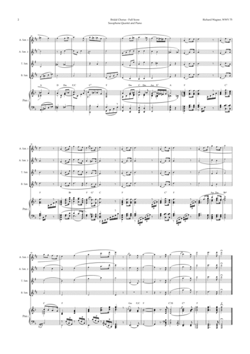 Bridal Chorus by Wagner for Sax AATB Quartet and Piano with Chords image number null