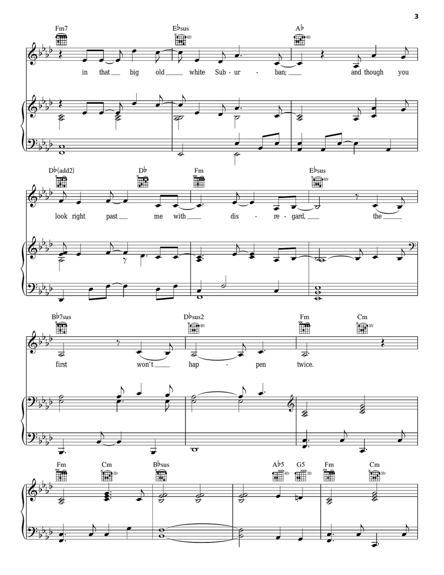 White Suburban Acoustic Guitar scores gallery preview page 3