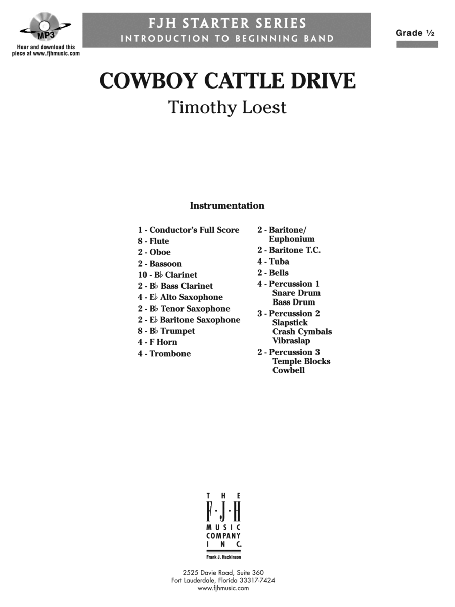Cowboy Cattle Drive: Score Concert Band scores gallery preview page 1
