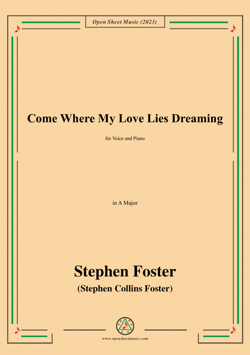 S. Foster-Come Where My Love Lies Dreaming,in A Major