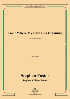 Book cover for S. Foster-Come Where My Love Lies Dreaming,in A Major